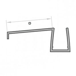 Schiebetürdichtung für unten mit ca. 22 mm "Dächlein", für Lücken von 2 - 7 mm,  Art.Nr. 009D1