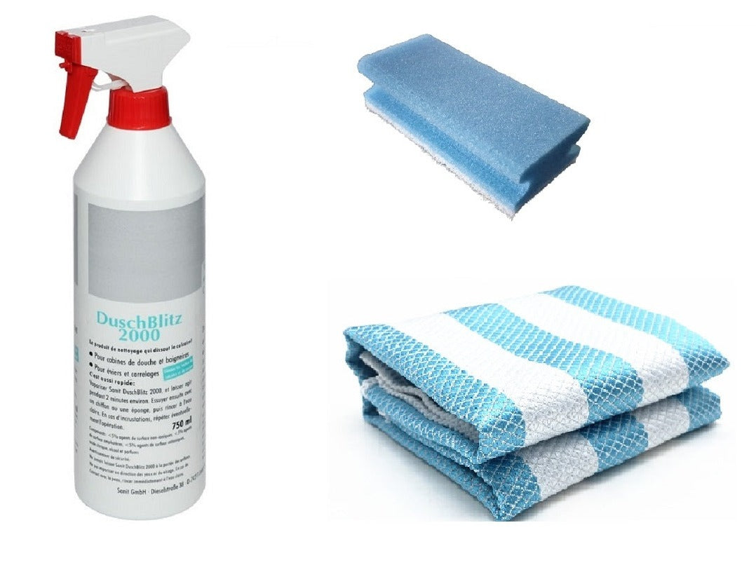 Kristhal Top-Reinigungs-Set für leicht verschmutzte Oberflächen von Duschgläsern, Art.Nr. 0307
