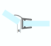 Lippendichtung 135° für Scharnierseite der Fünfeckdusche (Spaltdichtung), für Lücken von 5 - 7 mm, Art.Nr. 5071