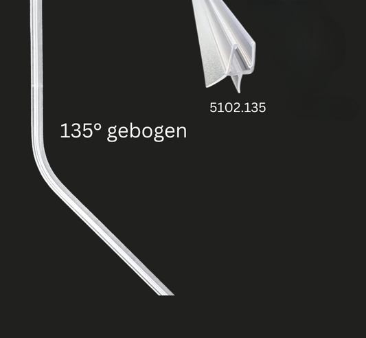 gebogene Dusch-Türdichtung 135° für Fünfeckduschen, Art.Nr. 5102.135