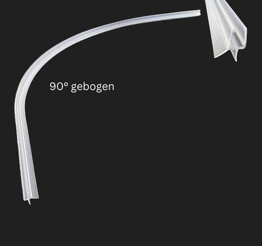 gebogene Dusch-Türdichtung mit Schleiflippe und Abtropfleiste, für Lücken von 11- 14 mm, Art.Nr. 5102.550