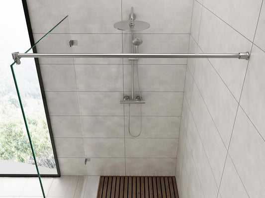 Glas-Wand, 90° Edelstahl Stabistangen-Set, 19 mm Rohr, Art.Nr. 6018/6020