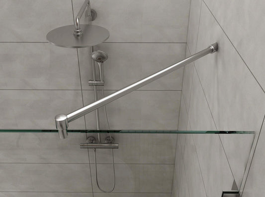 Glas-Wand, 45°, Edelstahl Stabistangen-Set, 19 mm Rohr, Art.Nr. 6017/6019