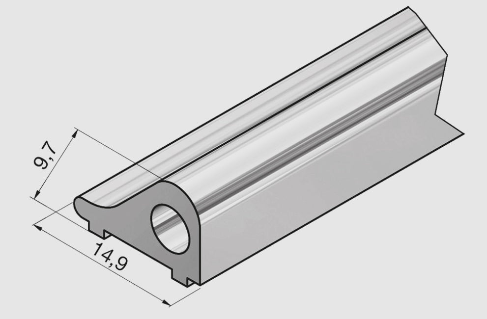 Schwallschutzprofil mit Loch im Profil; Art.Nr. 8535; Farbe: Weiß oder glanzeloxiert