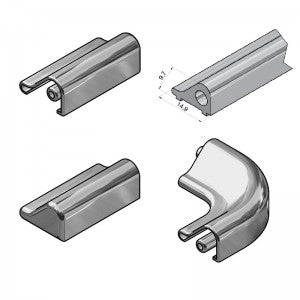 Schwallprofil-Set inkl. Schwallschutzprofil; mit Endstücke und Eckverbinder Art.Nr. 8535/8536