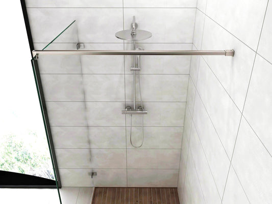 Stabistange-Set für Glasdusche, eckig, 20x20 mm, Edelstahl Art.Nr. 418020