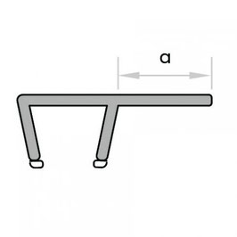 Duschtürdichtung für überlappende Türen, mit Dichtlippe im 90°-Winkel, für Lücken von 15 - 27 mm, Art.Nr. 004
