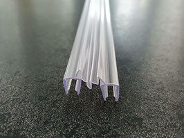 Ziehharmonika-Dichtung für Glastür an feststehender Glasscheibe, Art.Nr. 006A