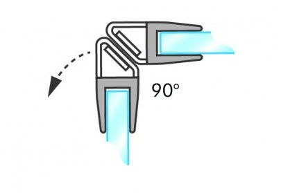 Magnetdichtung für Dusche, 90° Ecke, 2-er Set mit Magnetleiste, Art.Nr. 008A1W