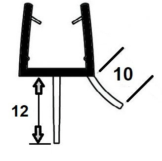Schleiflippendichtung für Duschtür mit Wasserabweiser u. Schleiflippe unten, für 5 mm Glas, Dichtung Art.Nr. 2164