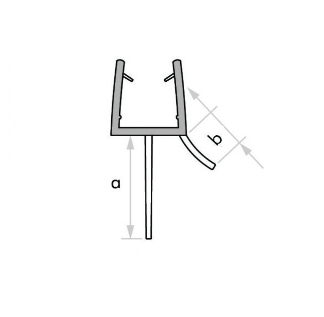 Schleiflippendichtung mit Wasserabweiser u. Schleiflippe unten, für Lücken von 12 - 24 mm, Art.Nr. 009A2