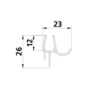 Dusch-Türdichtung mit Abtropfleiste in "Rinnenform", Art.Nr. 3249