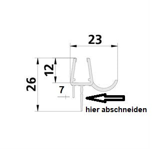 Dusch-Türdichtung mit Abtropfleiste in "Rinnenform", Art.Nr. 3249