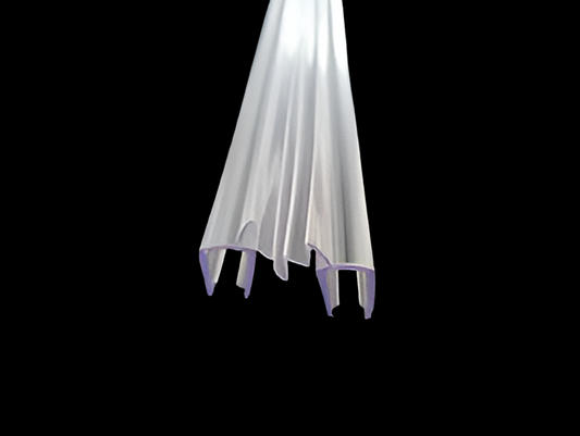 Ziehharmonika-Dichtung für Glastür an feststehender Glasscheibe, Art.Nr. 006A