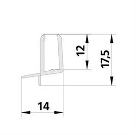 gebogene Dusch-Türdichtung für 2-flg. Viertelkreisduschen, 1 Paar (2-tlg.) 4269G