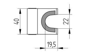 Halter an Glasdusche mit 2 Haken
