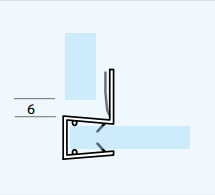 Tür-Anschlagdichtung Glas-Glas 90°, Art.Nr. 5050