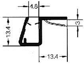 Tür-Anschlagdichtung Glas-Glas 90°, Art.Nr. 5050