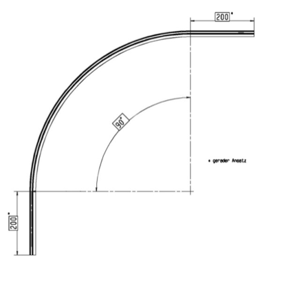 gebogene Dusch-Türdichtung  mit verstärkter Dichtlippe, für Lücken von 15 - 17 mm, Art.Nr. 5101.550