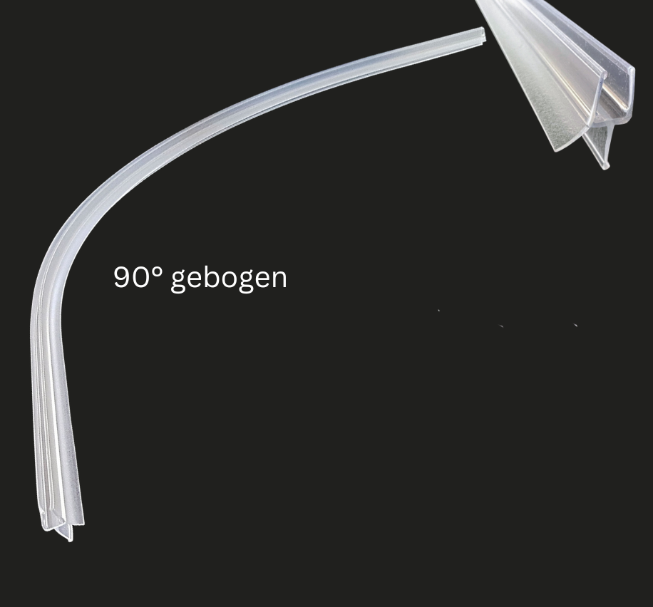 gebogene Dusch-Türdichtung  mit verstärkter Dichtlippe, für Lücken von 15 - 17 mm, Art.Nr. 5101.550