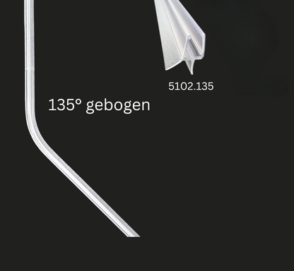 gebogene Dusch-Türdichtung 135° für Fünfeckduschen, Art.Nr. 5102.135