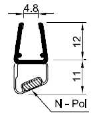 schwarze Tür-Magnetdichtung 180° - 6052 (6062)-B