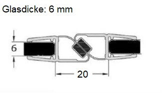 Magnetdichtung 180° fluchtend mit 67° schrägem Magnetstreifen (2-er Set), Art.Nr. 6052 (6062)