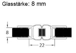 schwarze Tür-Magnetdichtung 180° (1 Paar), Art.Nr. 6092-B