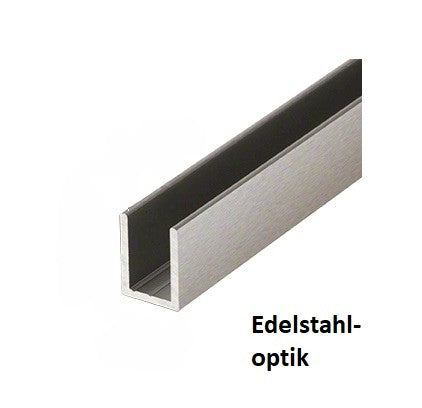 Alu-U-Wandprofil zur innenseitigen Silikonverklebung, Art.Nr. SDCD38/12