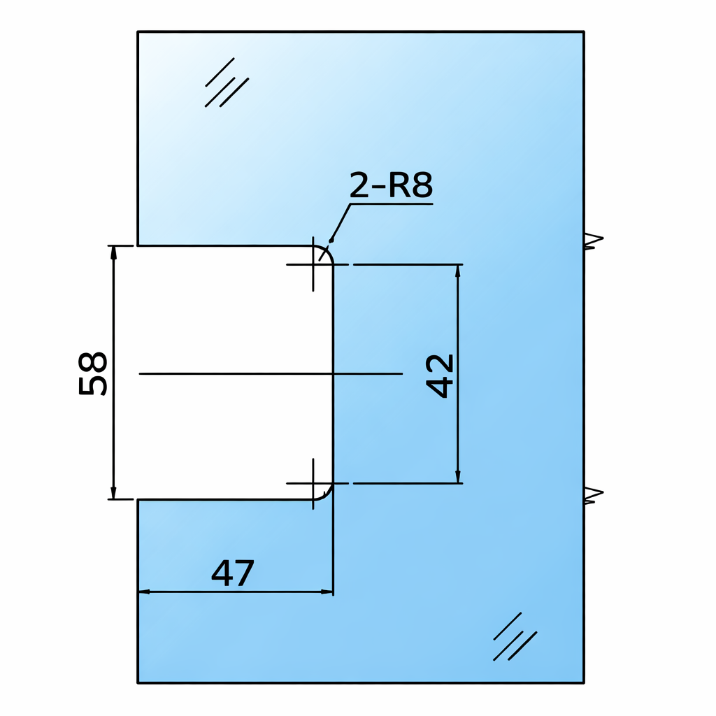 Bellagio Pendeltürband, 90° Glas-Wand, Anschraubplatte einseitig, inkl. Abdeckplatten, BEL344