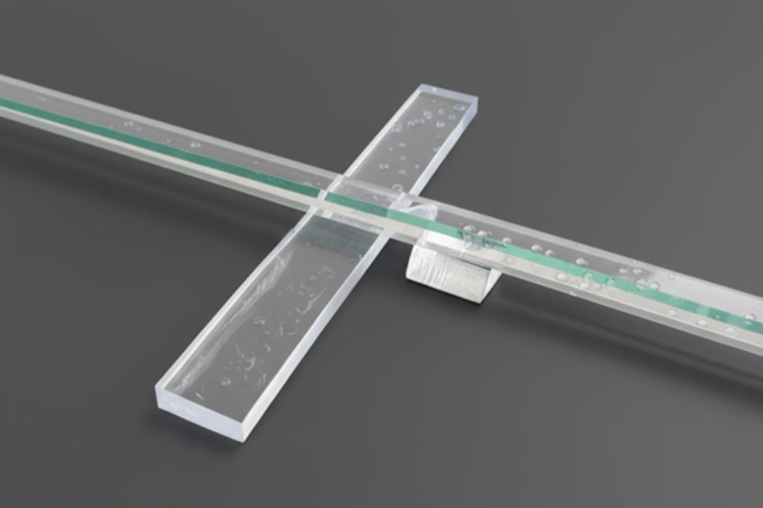 Transparente Unterlagen für rahmenlose Glasduschen, 6 × 51 mm