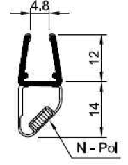 Magnetdichtung inkl. Magnetstreifen 2x45° als 90° Ecke (2-er Set als Paar), Art.Nr. 6072/6082