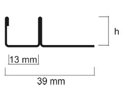 Fliesen-U-Winkelprofil "Slimline"; Edelstahl matt geschliffen K220 (gebürstet); Art.Nr. U-E-K220