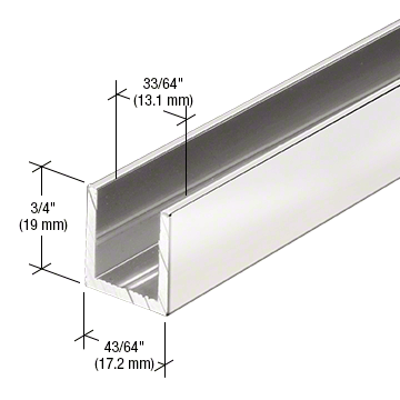 Alu-U-Wandprofil zur innenseitigen Silikonverklebung, Art.Nr. SDCD38/12